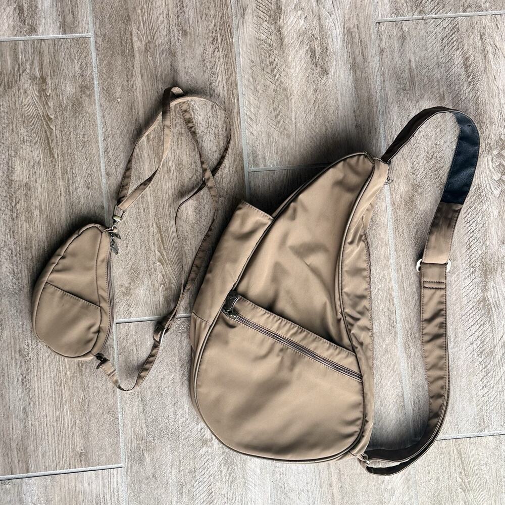 Healthy Back Bag AmeriBag Sling Backpack And Mini Bag Nylon Medium Brown